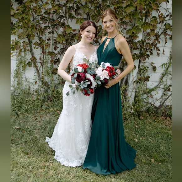Azazie Evaleen Chiffon Bridesmaid Dress in Pine - Picture 7 of 7